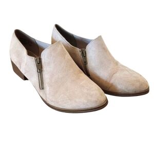 American Eagle Flat Zipper Pink Suede Bootie